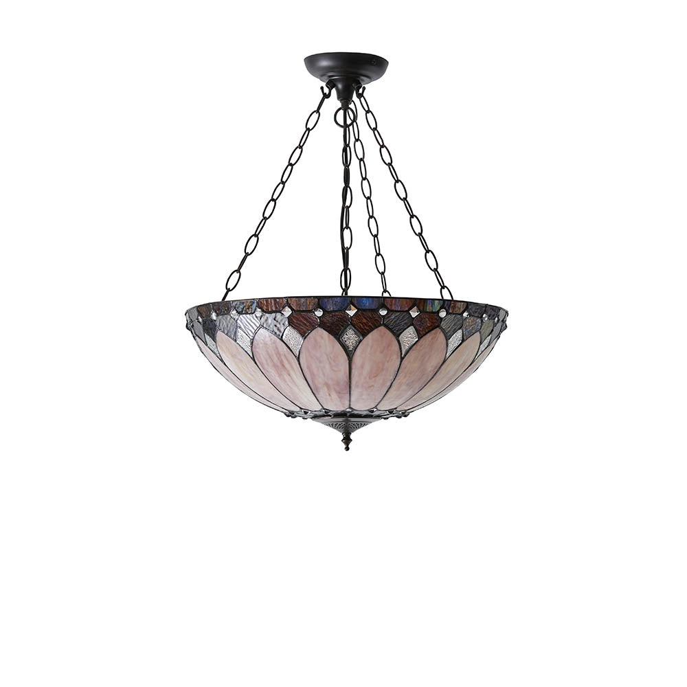 Lampadario Tiffany Brooklyn vetro multicolore 3xE27 60W
