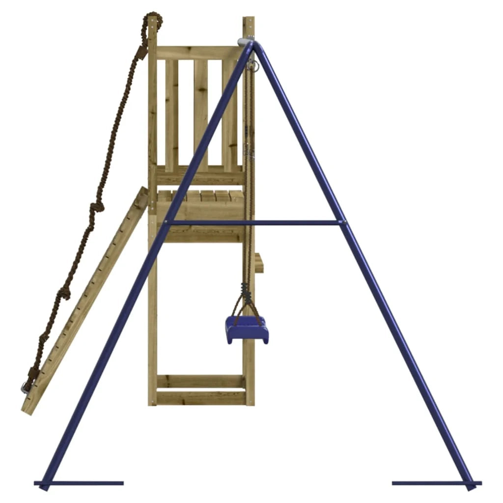 Altalene per parco giochi all'aperto scivolo altalene robuste giochi da giardino 237 x 184 x 169 cm legno di pino impregnato 02_0004742