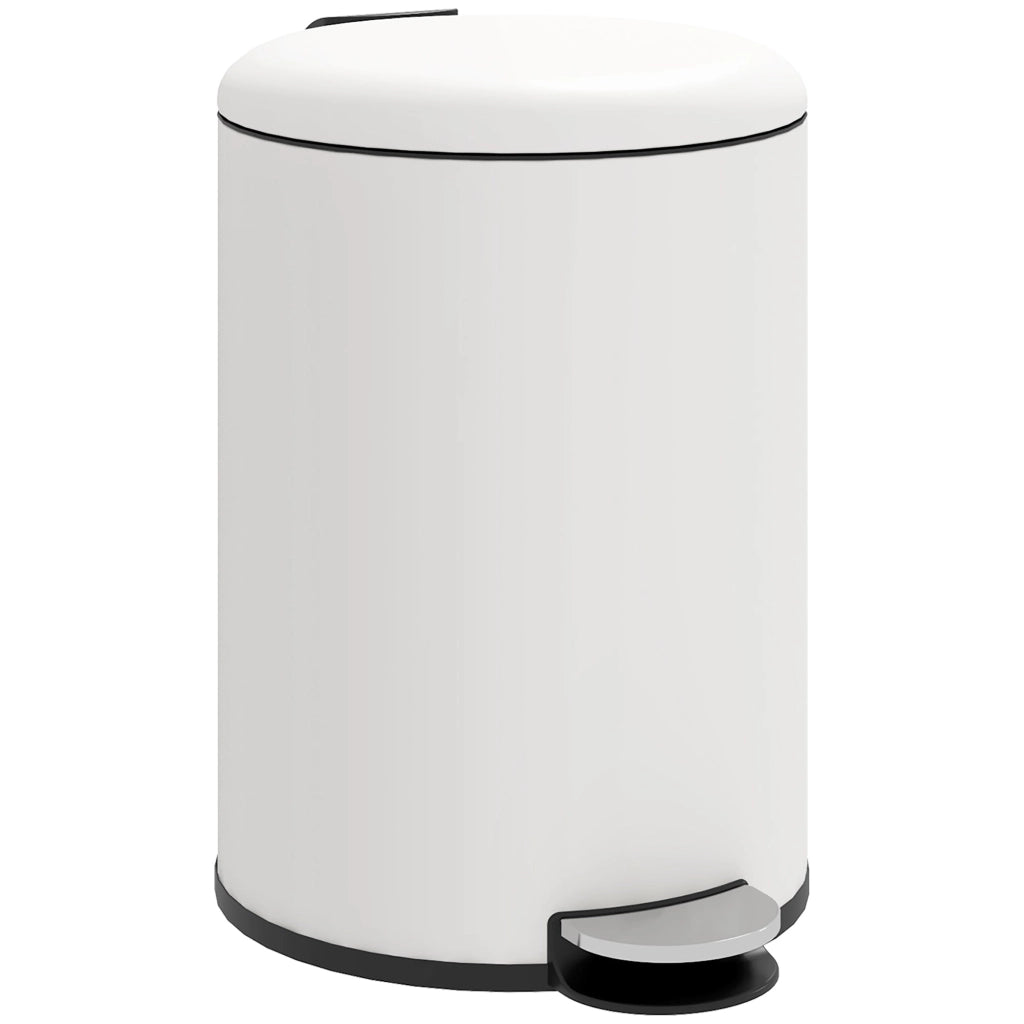 Pattumiera a Pedale 20 Litri 36x30x44,5 cm con Chiusura Silenziosa in Metallo e PP Crema