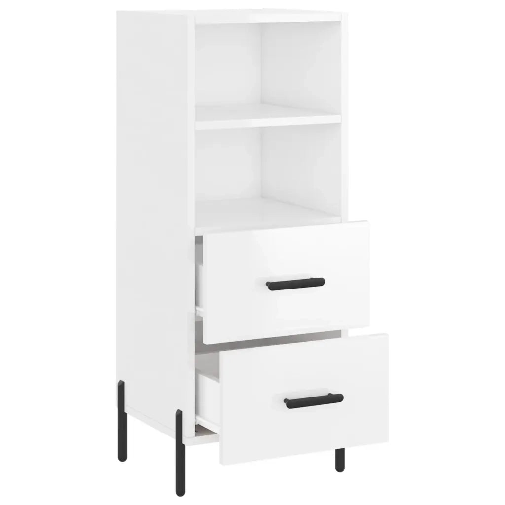 Credenza-Buffet-Armadio da cucina Bianco Lucido 34,5x34x90 cm in Legno Multistrato 921608