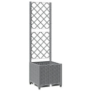 Fioriera | Cassetta per fiori | Vaso da Giardino con Graticcio Grigio Chiaro 40x40x136cm PP