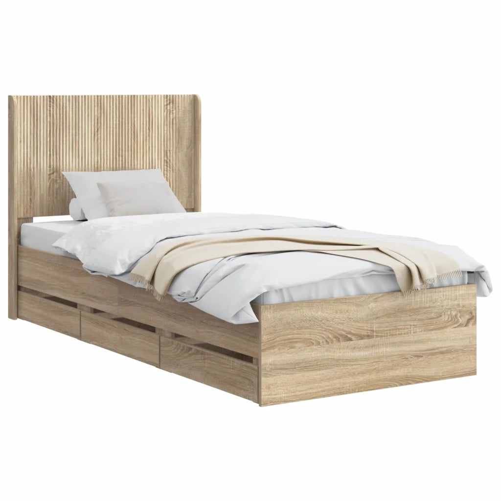 Struttura del letto con stoccaggio e testata Rovere Sonoma 3413991