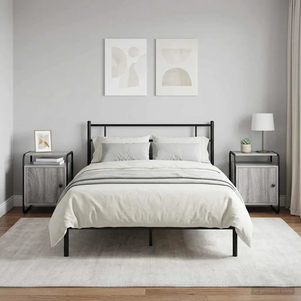Armadio da Notte 2 pz Sonoma grigio Legno ingegnerizzato 8007618