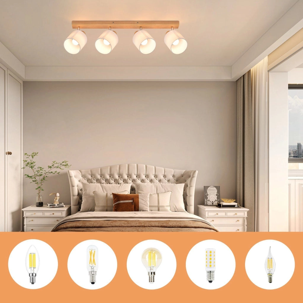 ZMH Faretto da soffitto vintage orientabili 350° E14 per soggiorno