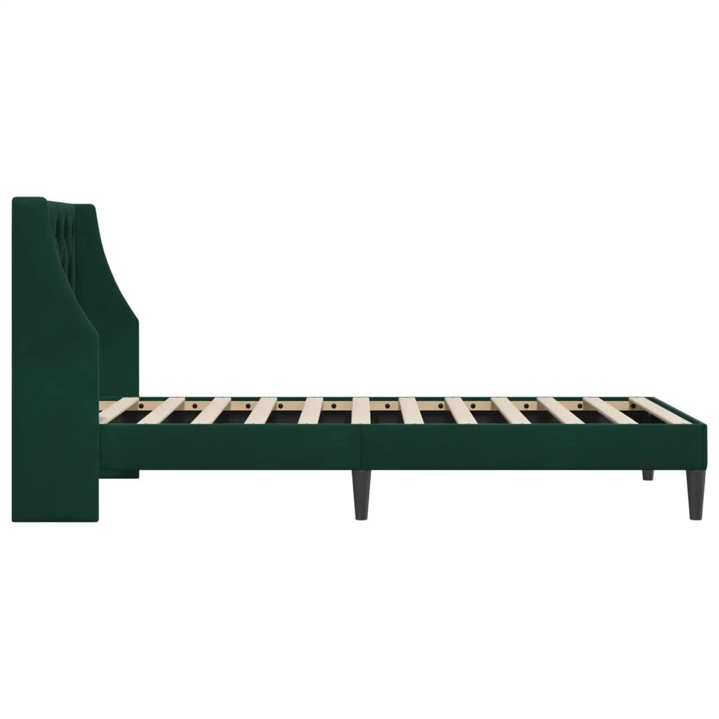 Struttura del letto Verde Scuro 90 x 200 cm Velluto