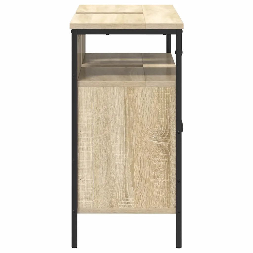 Armadio per Lavabo da Bagno-Armadietto da bagno-Mobiletto da bagno con porta Marrone 80 x 30 x 60 cm