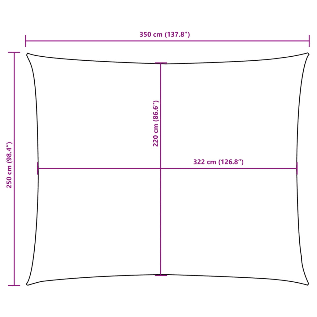 Parasole a Vela Oxford Rettangolare 2,5x3,5 m Talpa 135426