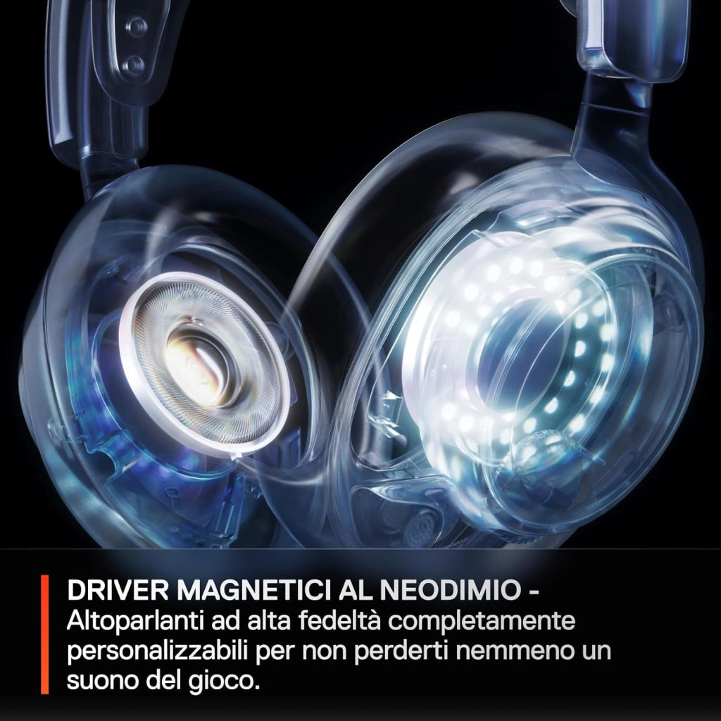 Arctis Nova 7 Cuffia da gaming multipiattaforma wireless - Driver magnetici al neodimio - 2.4GHz + Bluetooth mixabile - Batteria USB-C da 38 ore - Mic ClearCast Gen2 AI - PC, PS5,VR,Mobile