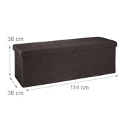 Panca portaoggetti in lino con coperchio marrone 114 cm 3013009