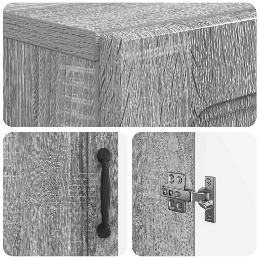 Mobiletto da Bagno UTRECHT Sonoma grigio 30 x 31 x 77 cm 897711