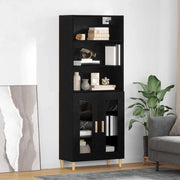 Credenza Rovere Nero 69,5 x 32,5 x 180 cm Legno multistrato