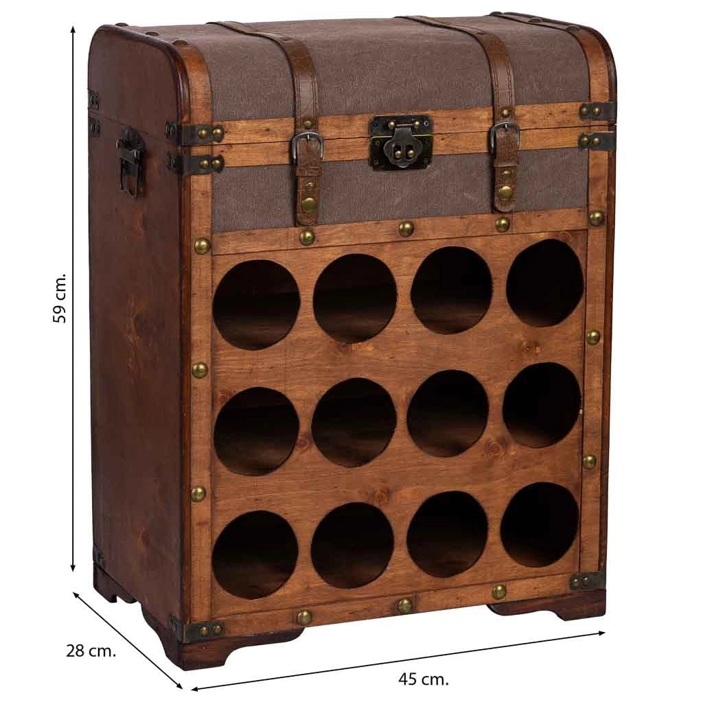 Baul porta bottiglie in legno 45x28x59h cm