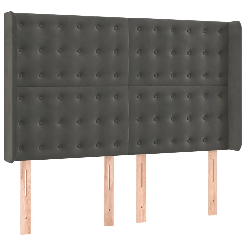 Letto a Molle con Materasso e LED Grigio Scuro 140x190 cm 3139800