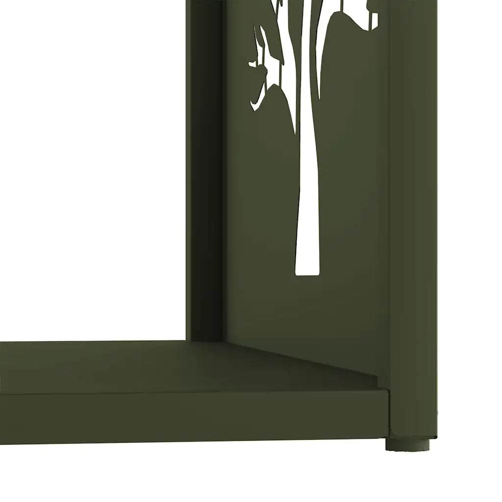 Rastrelliera per Legna da Ardere Verde Oliva 40x40x40 cm CFW2214698