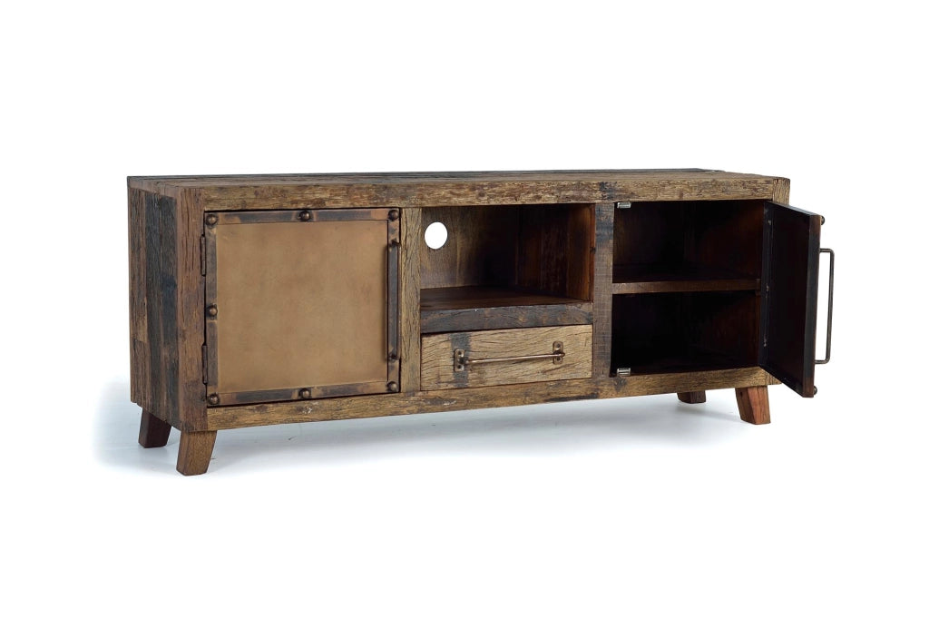 Mobiletto TV in legno di recupero e metallo