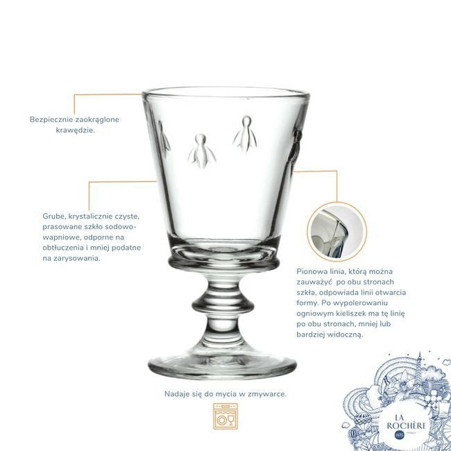 La Rochere Bee Set di 4 eleganti bicchieri pressati 240 ml