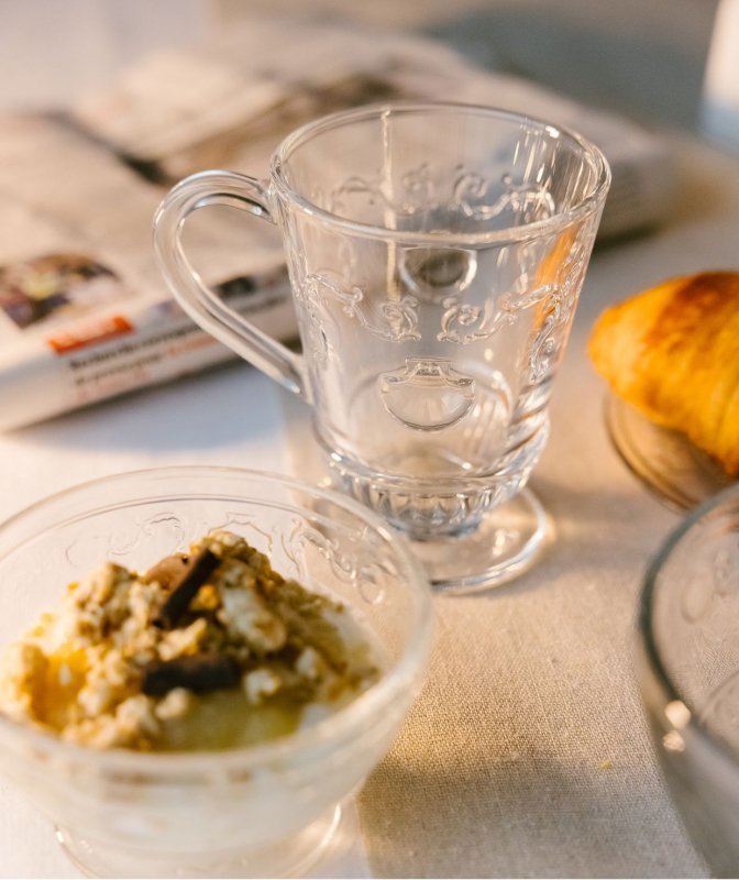 Bicchiere Versailles La Rochere con manico - Elegante bicchiere barocco da 240 ml