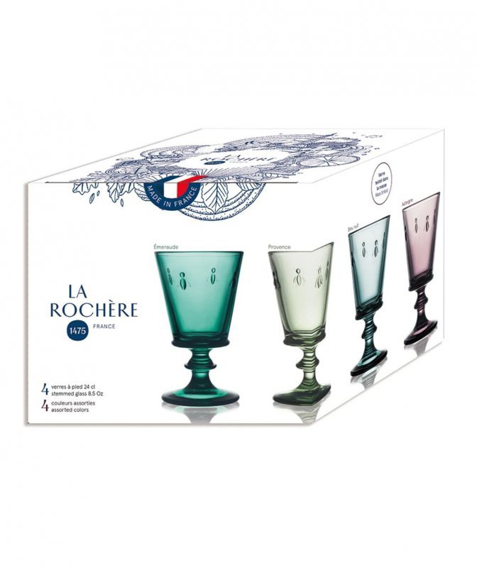 La Rochere Bee set di 4 eleganti bicchieri in vetro pressato