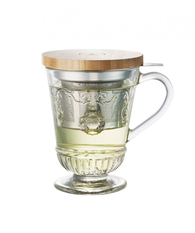Infusore in vetro La Rochere Versailles con coperchio in bambù 240 ml