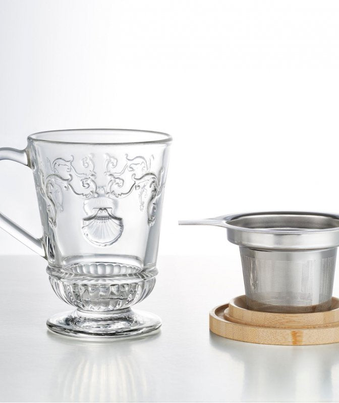 Infusore in vetro La Rochere Versailles con coperchio in bambù 240 ml