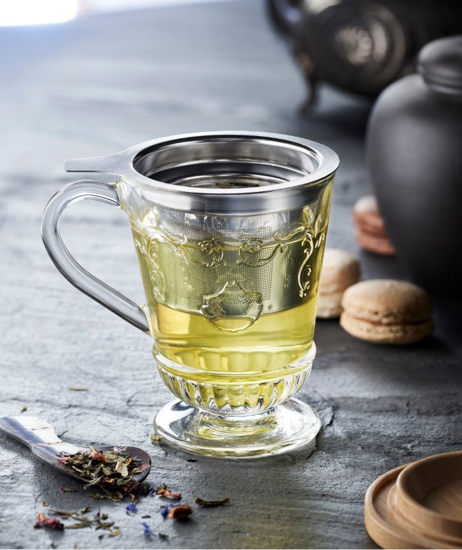 Infusore in vetro La Rochere Versailles con coperchio in bambù 240 ml