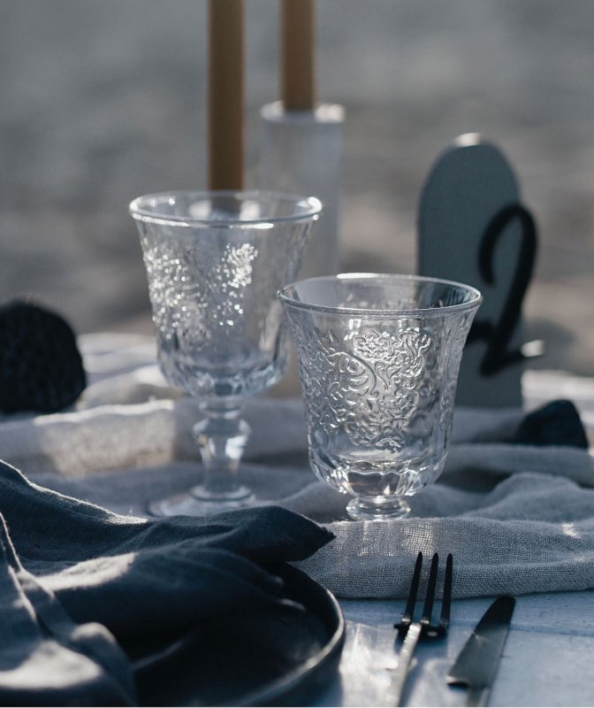 Bicchiere da bibita pressato floreale La Rochere Amboise da 220 ml