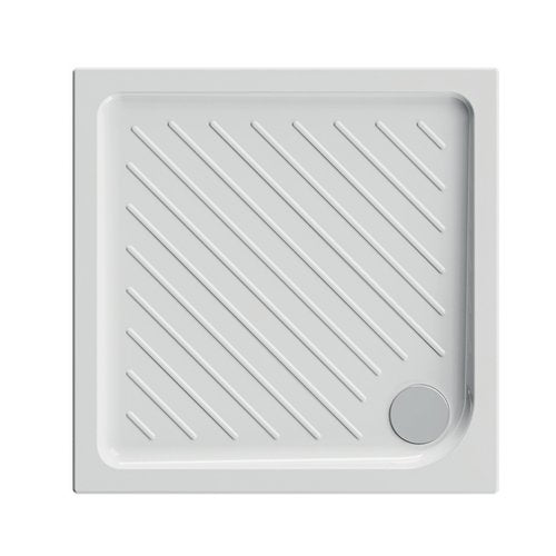 Piatto doccia quadrato CERAMICA DOLOMITE 75x75 BIANCO LUCIDO H 7 cm con antiscivolo - GEMMA 2