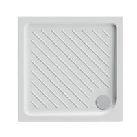 Piatto doccia quadrato CERAMICA DOLOMITE 75x75 BIANCO LUCIDO H 7 cm con antiscivolo - GEMMA 2
