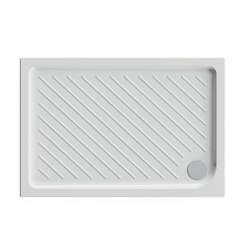 Piatto doccia rettangolare CERAMICA DOLOMITE 80x100 BIANCO LUCIDO H 7 cm con antiscivolo - GEMMA 2