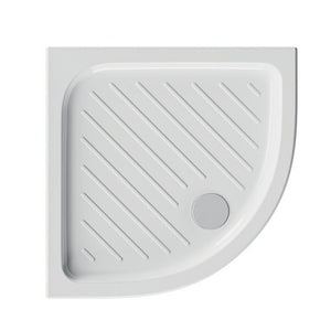 Piatto doccia semicircolare CERAMICA DOLOMITE 90x90 BIANCO LUCIDO H 7 cm con antiscivolo - GEMMA 2