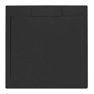 Piatto doccia quadrato 100x100 cm effetto pietra in marmoresina EUPHORIA nero ATENE