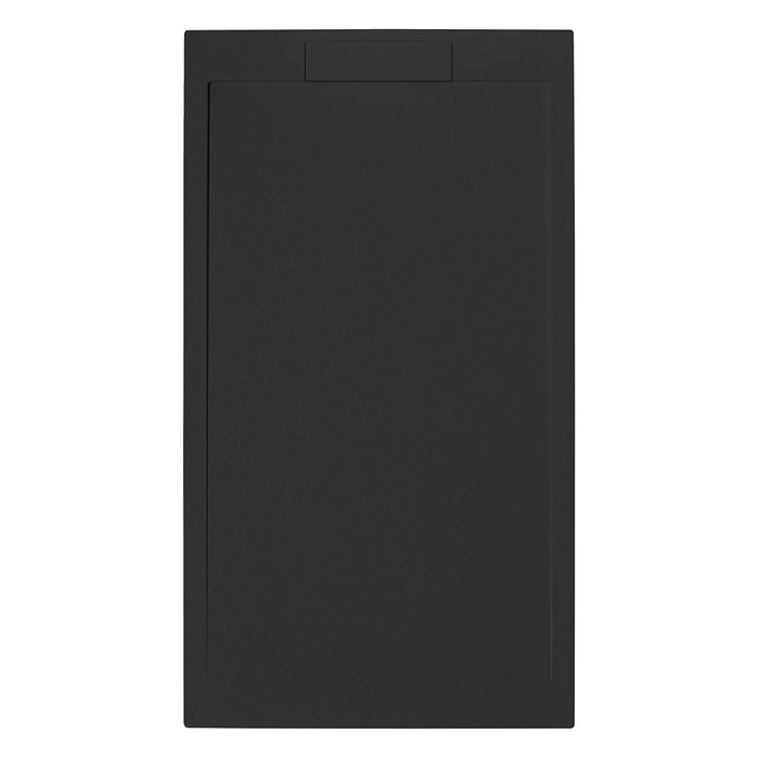 Piatto doccia rettangolare 200x80 cm effetto pietra in marmoresina EUPHORIA nero ATENE