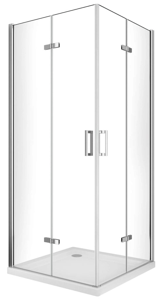 Box Doccia angolare 75x95 cm 2 ante Battenti in Cristallo trasparente 6mm H190