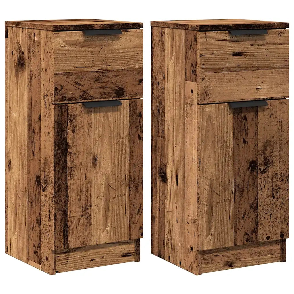 vidaXL Credenze 2 pz Legno Antico 30x30x70 cm in Legno Multistrato