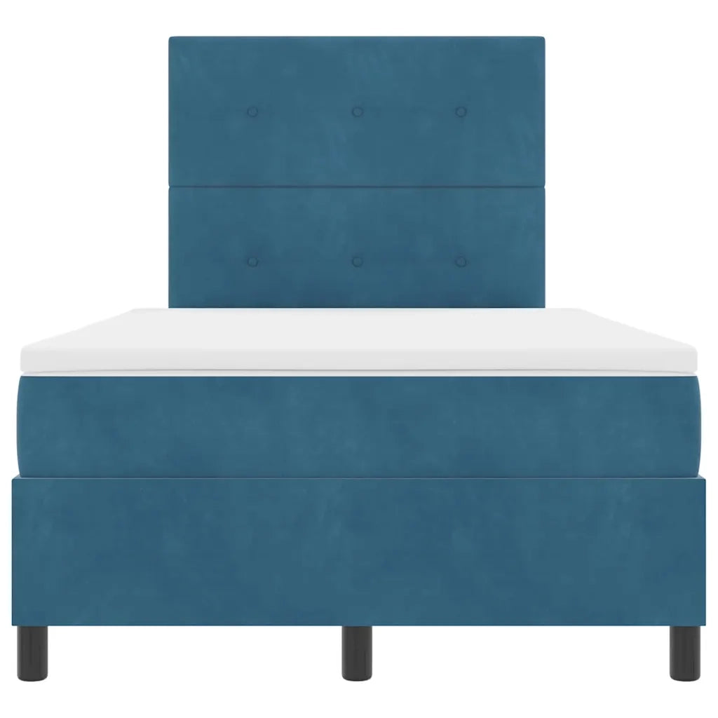 Letto a Sorgente LED Blu Scuro 120 x 200 cm Velluto 3343308