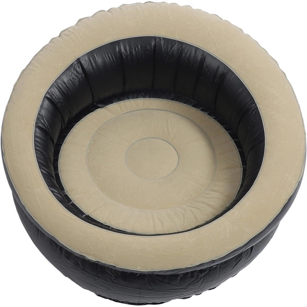 Trade Shop - Poltrona Gonfiabile Portatile Floccata Portante In Pvc Design Ergonomico Valvola Rapida -