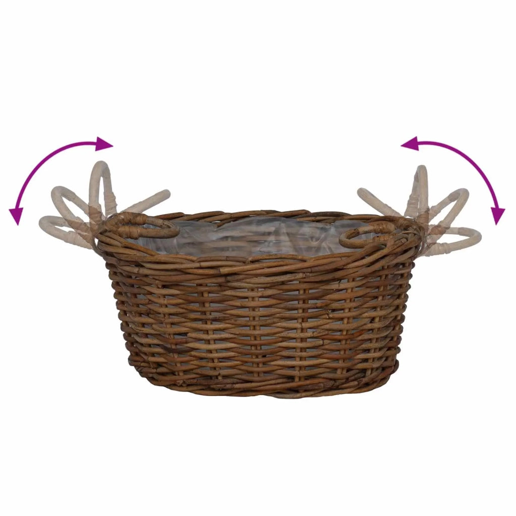 Cesto per Piante con archiviazione 2 pcs Marrone Rattan Lacak