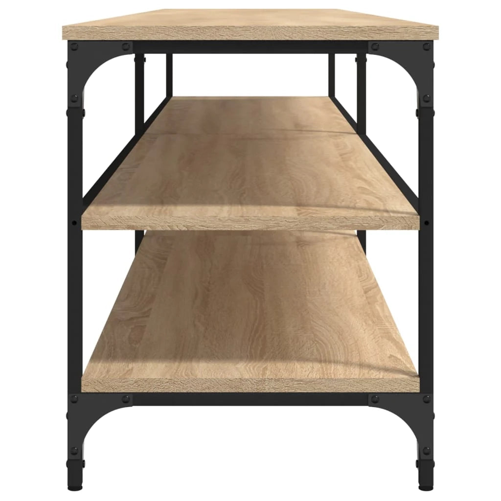 Mobile TV multimediale mensola TV credenza TV sala da pranzo soggiorno camera da letto rovere Sonoma 200 x 30 x 50 cm legno ingegnerizzato e metallo marrone 02_0027515
