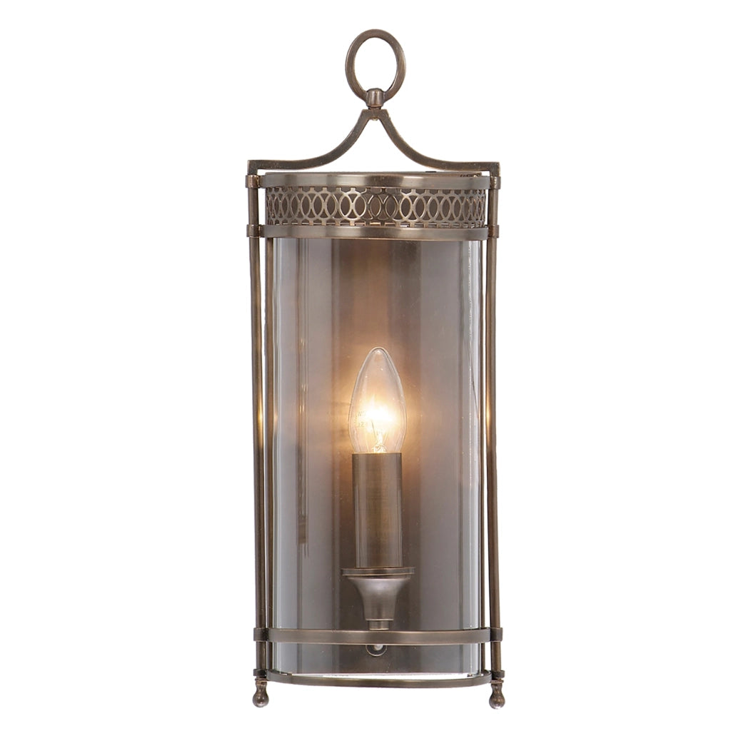 Applique Contemporanea Guildhall Acciaio Bronzo Scuro Vetro 1 Luce E14