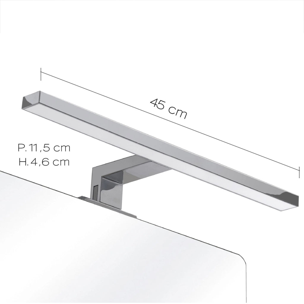 Lampada applique led 45 cm con attacco universale in resine termoplastice 4943-45 serie Gedy MADEIRA Cromato