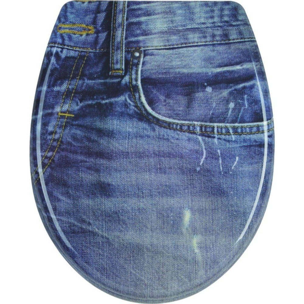 Sanwood 6162500 wc sedile wc in duroplast, motivo di jeans, 44,8