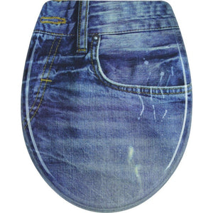 Sanwood 6162500 wc sedile wc in duroplast, motivo di jeans, 44,8