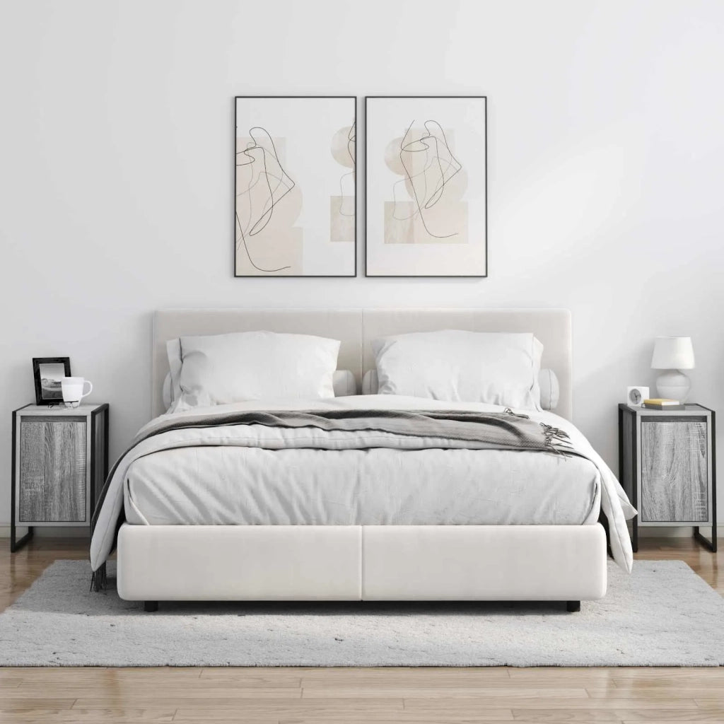 Comodino Grigio Sonoma 39,5 x 30 x 50 cm Legno multistrato