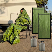 Sacca di emergenza a due pezzi - Rifugio trasparente leggero e caldo per campeggiare, escursioni e attività all'aperto - Verde