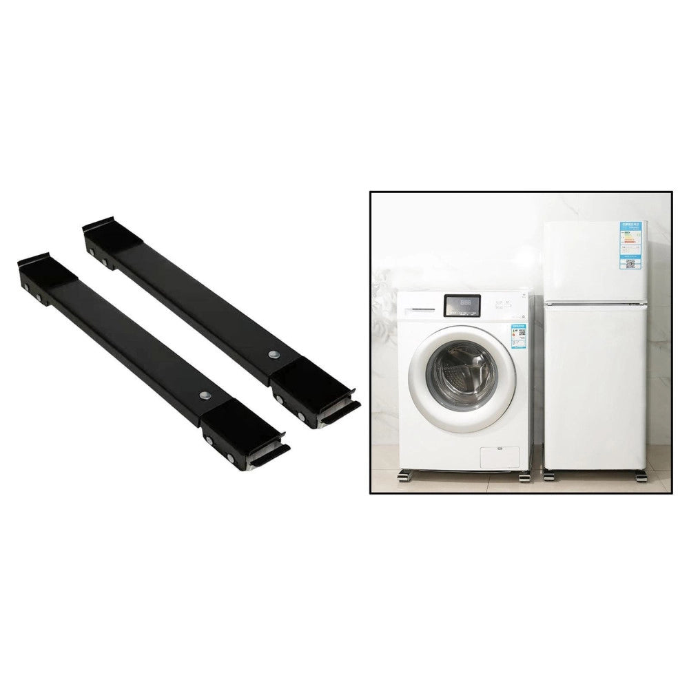 Trade Shop - Set 2 Piastre Basi Staffe Supporto Con Ruote Per Spostare Frigorifero Lavatrice -