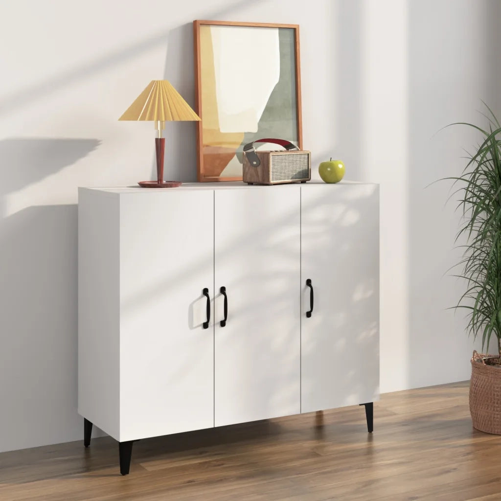 Credenza | Madia | Buffet da pranzo | Armadio da pranzo Bianca 90x34x80 cm in Legno Multistrato