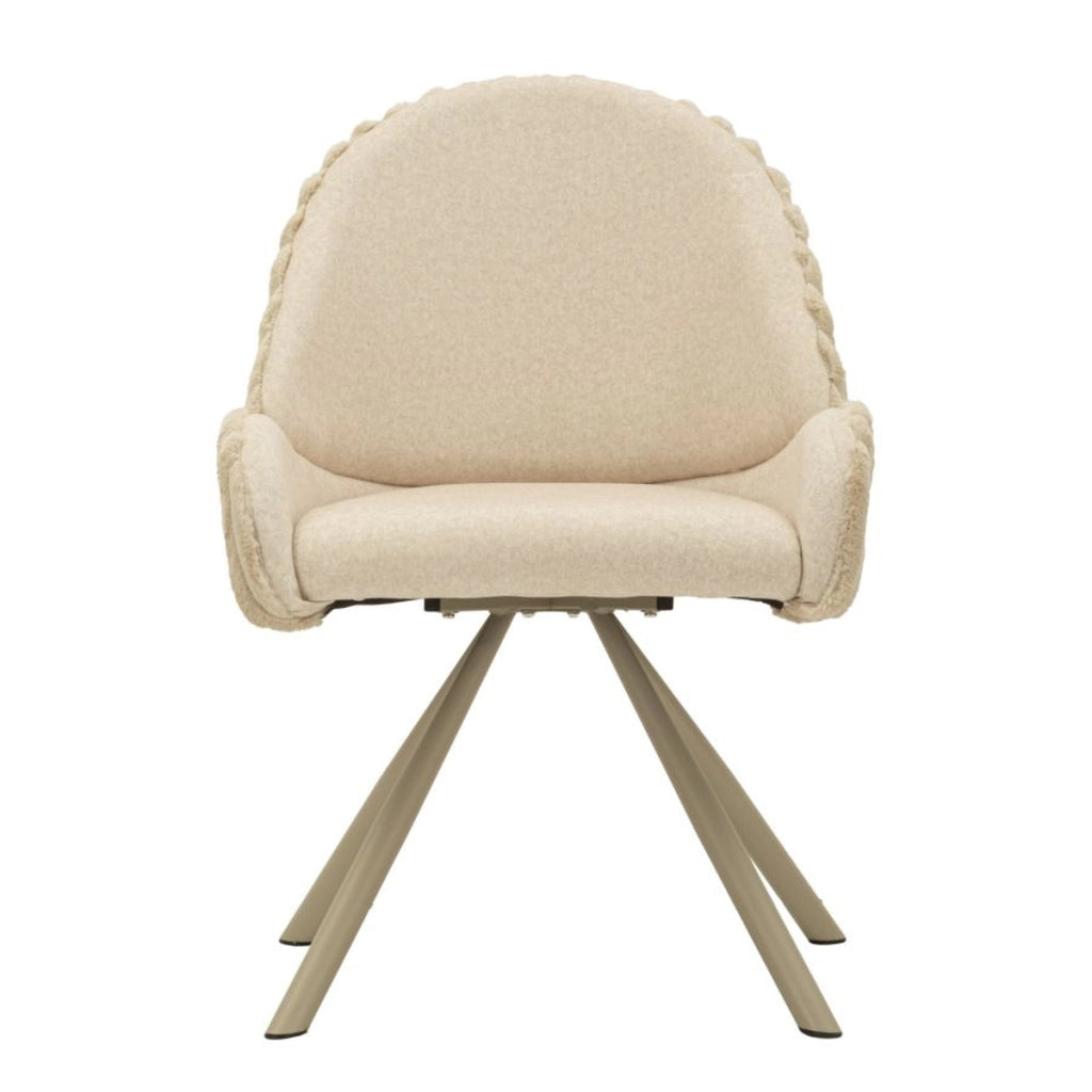 Set di 2 Sedie VKH885, Beige, Poliestere, 58x53x85 cm