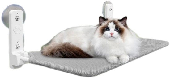 Letto per gatti - letto per gatti pieghevole - con morsetti stabilizzanti - cuscino rovesciabile - capacità di carico fino a 20 kg - letto per gatti appeso con morsetti - letto per gatti pieghevole - adatto per finestre - accessori per gatti