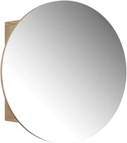 Specchio contenitore bagno Loki, Quercia dorata, 60 x 60 cm con 2 scomparti, per montaggio a parete con specchio e ripiano