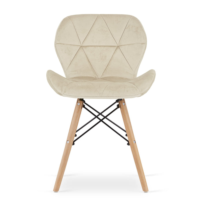 Valora WAKO Sedia in velluto Design Moderno Beige x4